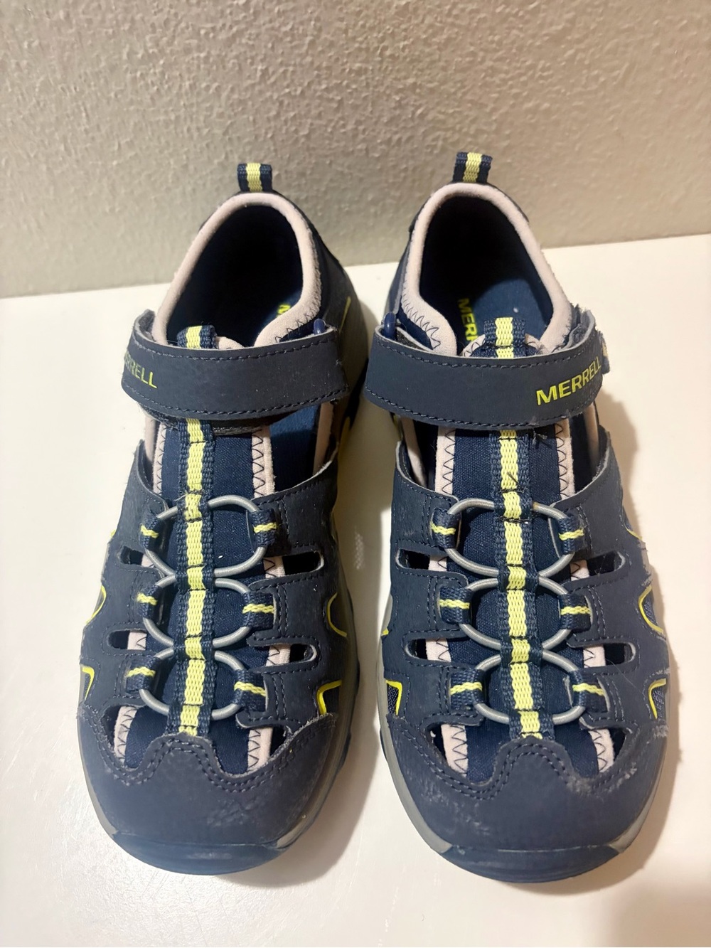 Merrell Kids Navy with Yellow-Accent Closed-Toe Water Shoes